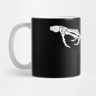 Skeleton Hand On Cat Nose Funny Halloween Mug